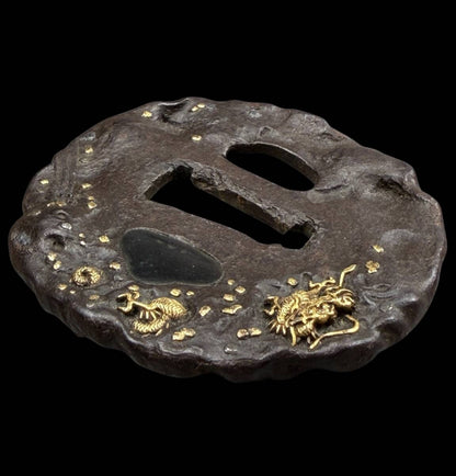 Antique Dragon Tsuba – Mito School, Edo Period – With NBTHK Tokubetsu Kicho Certificate